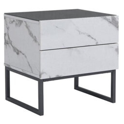 Furniture in Fashion Strada Gloss Bedside Cabinet And 2 Drawer In Diva Marble Effect - thumbnail 3