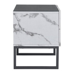 Furniture in Fashion Strada Gloss Bedside Cabinet And 2 Drawer In Diva Marble Effect - thumbnail 6
