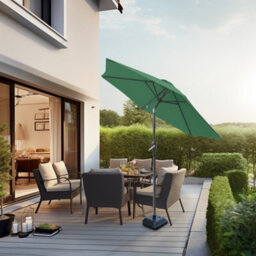 Sundaze 2.5M Green Garden Parasol Umbrella Sun Shade Canopy With Hand Crank Tilt Function - thumbnail 1