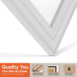 "16X16"" White Classic Vinyl Record Frame With White Mount For 12 Inch Lp Disc - Ak Frames" - thumbnail 3