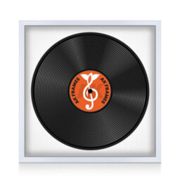 "16X16"" White Classic Vinyl Record Frame With White Mount For 12 Inch Lp Disc - Ak Frames"