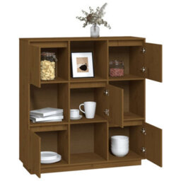 Berkfield Highboard Honey Brown 110.5X35X117 Cm Solid Wood Pine - thumbnail 8