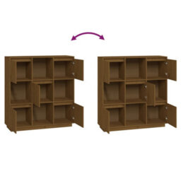 Berkfield Highboard Honey Brown 110.5X35X117 Cm Solid Wood Pine - thumbnail 5