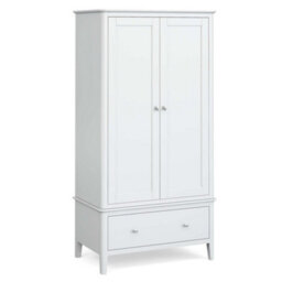 Chester White Double Wardrobe With Drawer - By Roseland Furniture - thumbnail 1