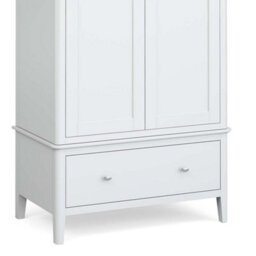 Chester White Double Wardrobe With Drawer - By Roseland Furniture - thumbnail 4
