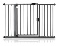 Safetots Pressure Fit Self Closing Stair Gate, 125.4Cm - 132.4Cm, Slate Grey, Auto Closing Baby Gate, Safety Barrier - thumbnail 1