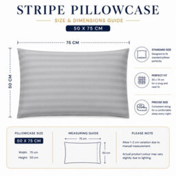 Moonlight Bedding Set Of 2 Satin Pillowcase Stripe Pattern Brushed Microfiber Pillowcases Envelope Closure Bed Pillow Cover(White) - thumbnail 7