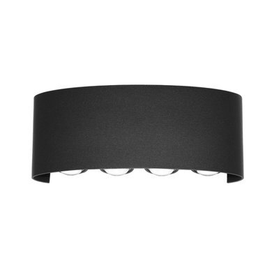 Luminosa Lighting Luminosa Ortelo Outdoor Up Down Wall Lamp Black 3000K Warm White 8Xled Ip54