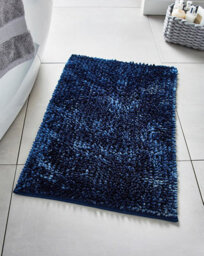 Allure Bath Fashions Velvet Chenille Bobble Bath Mat Non-Slip - Navy - thumbnail 2