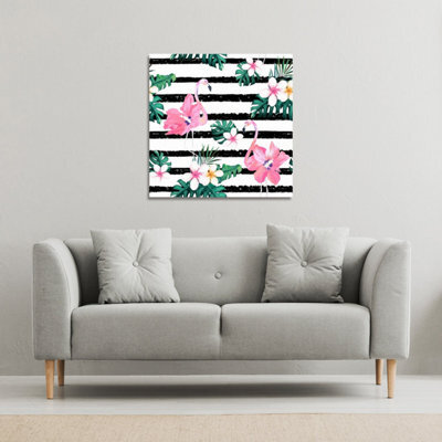 Andrew Lee Floral Flamingos (Canvas Print) / 101 X 101 X 4Cm - image 1