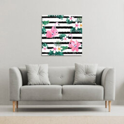 Andrew Lee Floral Flamingos (Canvas Print) / 101 X 101 X 4Cm - thumbnail 1