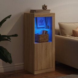 Berkfield Sideboard With Led Lights Sonoma Oak 41X37X100 Cm - thumbnail 4