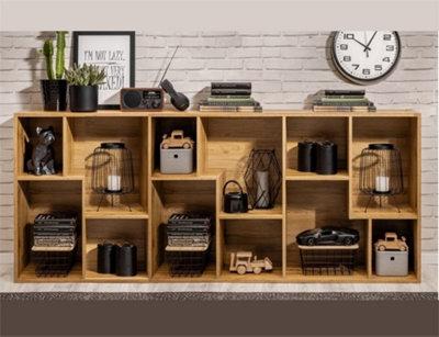 Impact Furniture Cube Storage Unit Shelving Bookcase Open Shelves Display Organizer Room Divider Oak Tetrix - image 1