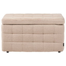 Wyld And Coco Beige Boucle Ottoman Bench With Storage, Tufted Modern Design, W72 X D42 X H40Cm - thumbnail 1