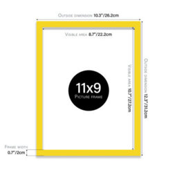 11X9 Yellow Picture Frame (27.9 X 22.9Cm) Poster, Photo, Artwork, Gallery Wall Or Print - thumbnail 3