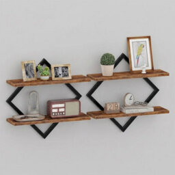 Wall Mounted Farmhouse Floating Shelves 2Pcs For Digital Frames - thumbnail 4