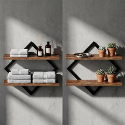 Wall Mounted Farmhouse Floating Shelves 2Pcs For Digital Frames - thumbnail 6