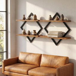 Wall Mounted Farmhouse Floating Shelves 2Pcs For Digital Frames - thumbnail 3