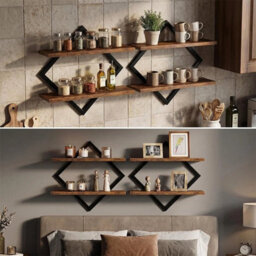 Wall Mounted Farmhouse Floating Shelves 2Pcs For Digital Frames - thumbnail 5