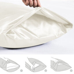 Ameha Ivory Stain Silk Pillowcase Ultra Soft Breathable Pillow Covers For Hair & Skin Friendly Standard Size 50X75 Cm - thumbnail 6