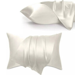 Ameha Ivory Stain Silk Pillowcase Ultra Soft Breathable Pillow Covers For Hair & Skin Friendly Standard Size 50X75 Cm - thumbnail 9
