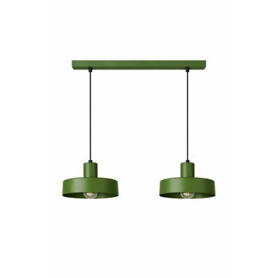 Luminosa Lighting Luminosa Velyo Bar Pendant Ceiling Light Green 2X E27 - image 1