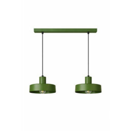 Luminosa Lighting Luminosa Velyo Bar Pendant Ceiling Light Green 2X E27 - thumbnail 1