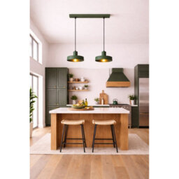 Luminosa Lighting Luminosa Velyo Bar Pendant Ceiling Light Green 2X E27 - thumbnail 3