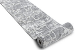 RugsX Runner Structural Mefe 6184 Two Levels Of Fleece Dark Grey 120 Cm 120X180 Cm - thumbnail 2
