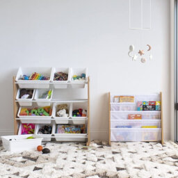 Humble Crew Children's Shelf, Toy Organiser Shelf With 12 Storage Boxes, Natural/white - thumbnail 7