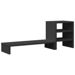 Walplus Monitor Stand With Desk Organiser Black Engineered Wood - thumbnail 6
