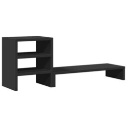 Walplus Monitor Stand With Desk Organiser Black Engineered Wood - thumbnail 2