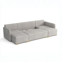 Como U Shape Couch Profiled Backrest For Comfort Large Sofa Bed Has Under Seat Storage Freestanding Modern Fabric Mustard - thumbnail 4