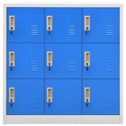 Walplus Locker Cabinet Light Grey And Blue 90X45X92.5 Cm Steel - thumbnail 2