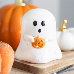 Ghost & Pumpkin Tealight Candle Holder - Halloween & Autumn Decor - thumbnail 4
