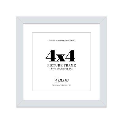 "4X4"" Light Grey Picture Frame - 4X4"" Square Frame With 3X3"" Mount For 4X4""/3X3"" Pictures Luxurious Style Thin Edge, 1 Pack" - image 1