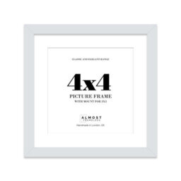 "4X4"" Light Grey Picture Frame - 4X4"" Square Frame With 3X3"" Mount For 4X4""/3X3"" Pictures Luxurious Style Thin Edge, 1 Pack" - thumbnail 1