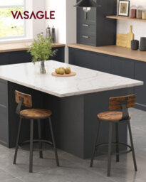 Songmics Vasagle Bar Stools Kitchen Stools Set Of 2 High Back Bar Stools Steel Frame 62.5Cm High Seat Easy Assembly - thumbnail 6