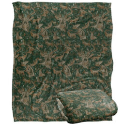 Jq Licensing Jl-Jp Big Game Hunting Silky Deer Moose Supersoft Blanket Green (One Size) - thumbnail 2