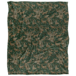 Jq Licensing Jl-Jp Big Game Hunting Silky Deer Moose Supersoft Blanket Green (One Size)