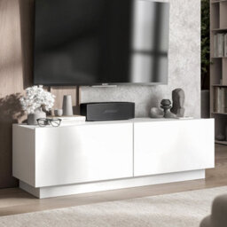 Heze Furniture Enjoy Minimalist Stand Tv Unit 2 Door Design 120Cm - White - thumbnail 2