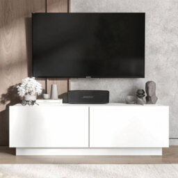 Heze Furniture Enjoy Minimalist Stand Tv Unit 2 Door Design 120Cm - White - thumbnail 1
