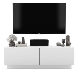 Heze Furniture Enjoy Minimalist Stand Tv Unit 2 Door Design 120Cm - White - thumbnail 4