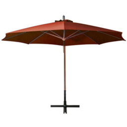 Berkfield Sturdy Hanging Parasol With Pole Terracotta 3.5X2.9 M Solid Fir Wood - thumbnail 3
