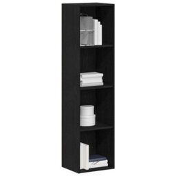 Berkfield Modern Bookcase Black Oak 36X30X143 Cm Engineered Wood - thumbnail 3