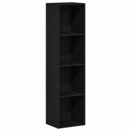 Berkfield Modern Bookcase Black Oak 36X30X143 Cm Engineered Wood - thumbnail 1
