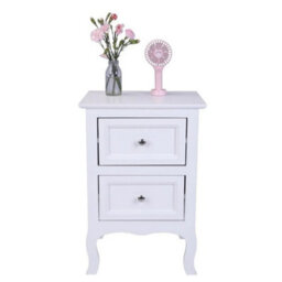New Bedside Table Cabinet Storage Unit Chest Of 2 Drawers Organiser Bedroom - thumbnail 3