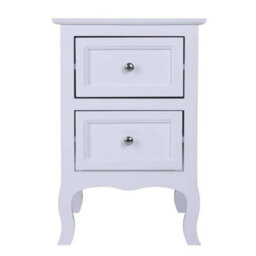 New Bedside Table Cabinet Storage Unit Chest Of 2 Drawers Organiser Bedroom - thumbnail 1