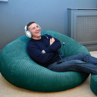 rucomfy Beanbags Rucomfy Jumbo Cord Teal Goliath - Giant Indoor Bean Bag Chair For Adults - image 1