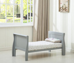 Mcc Direct Savannah Sleigh Wooden Baby Cot Bed With Mattress Grey - thumbnail 4
